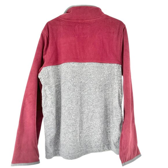 Oshkosh Bgosh Pullover Boys 10/10A Half-Zip Fleece Sweatshirt Burgundy Gray LS - Picture 2 of 7